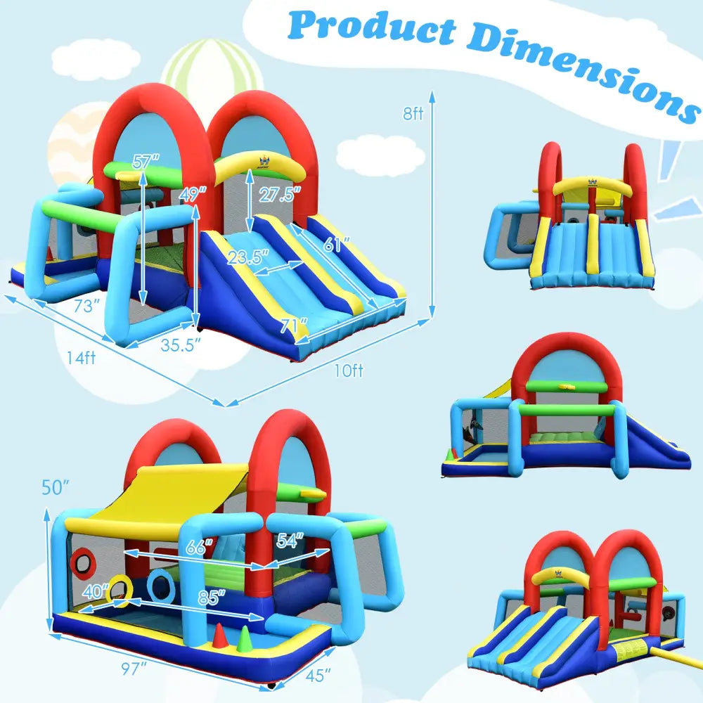 Inflatable Jumping Castle Bounce House with Dual Slides and 480W Blower - Bounce House