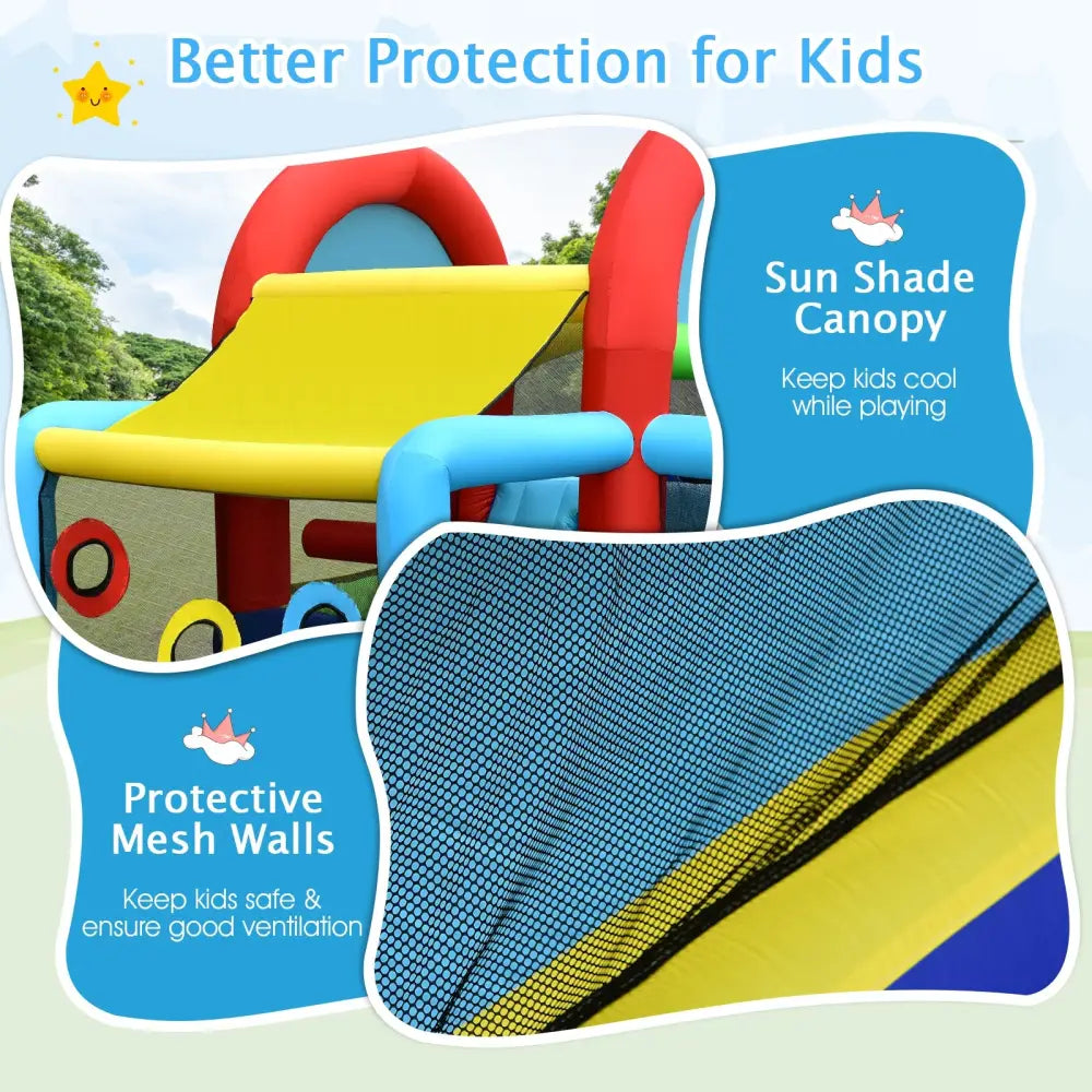 Inflatable Jumping Castle Bounce House with Dual Slides and 480W Blower - Bounce House