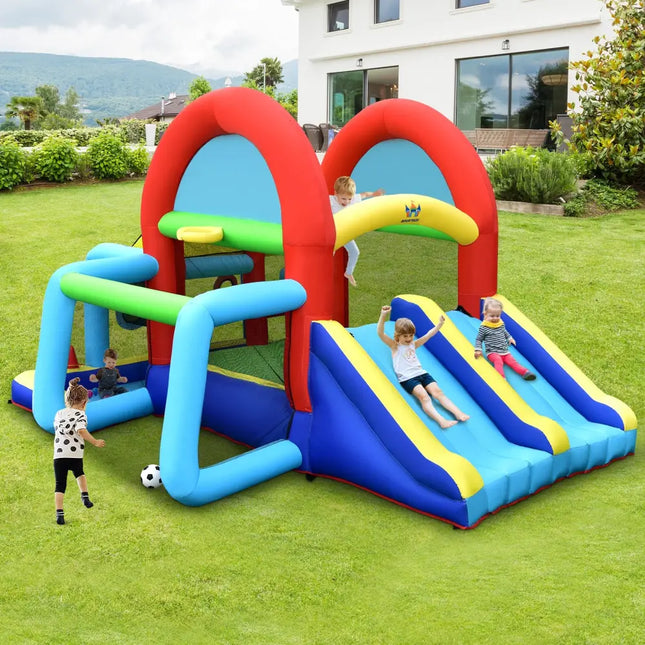 Inflatable Jumping Castle Bounce House with Dual Slides and 480W Blower - Bounce House