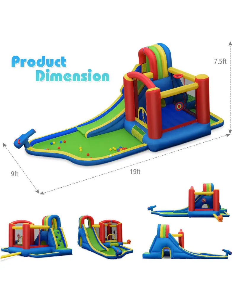 Inflatable Kid Bounce House Castle with Blower - Inflatable Water Slides