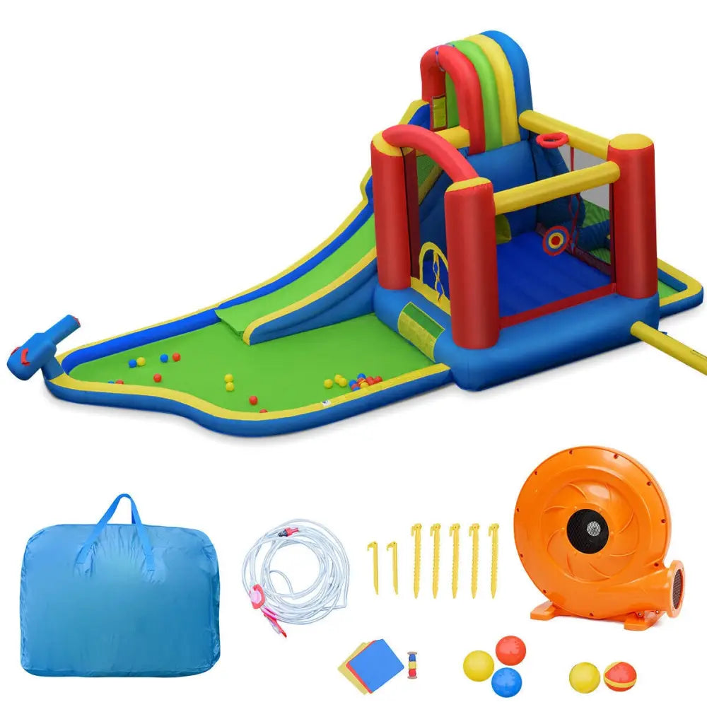 Inflatable Kid Bounce House Castle with Blower - Inflatable Water Slides