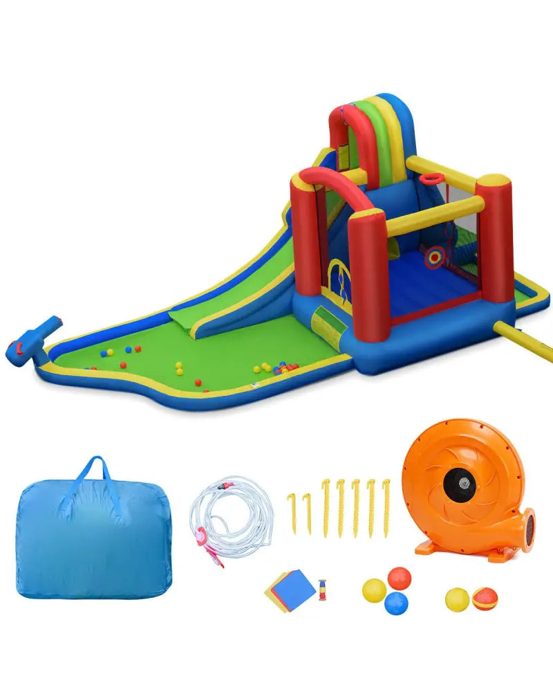 Inflatable Kid Bounce House Castle with Blower - Inflatable Water Slides
