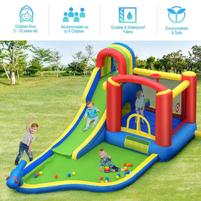 Inflatable Kid Bounce House Castle with Blower - Inflatable Water Slides