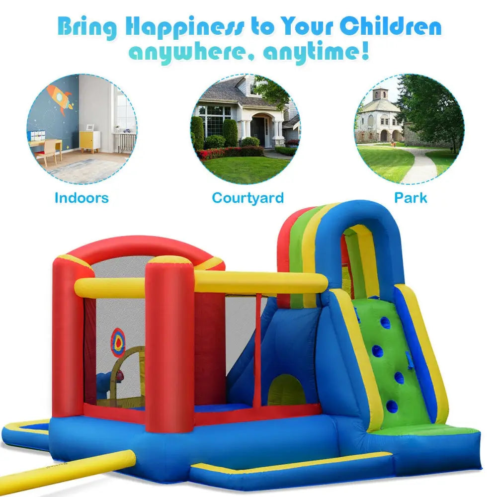 Inflatable Kid Bounce House Castle with Blower - Inflatable Water Slides