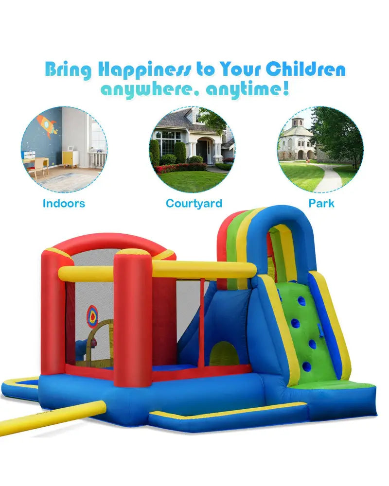 Inflatable Kid Bounce House Castle with Blower - Inflatable Water Slides