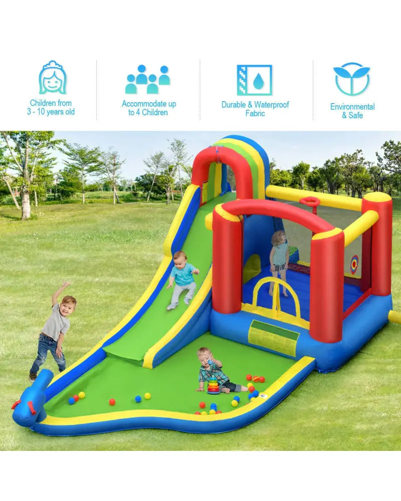 Inflatable Kid Bounce House Castle with Blower - Inflatable Water Slides