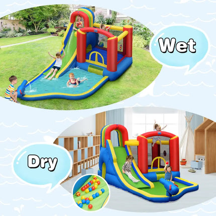 Inflatable Kid Bounce House Slide Climbing Splash Park Pool Jumping Castle Without Blower - Inflatable Water Slides