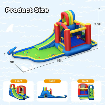 Inflatable Kid Bounce House Slide Climbing Splash Park Pool Jumping Castle Without Blower - Inflatable Water Slides