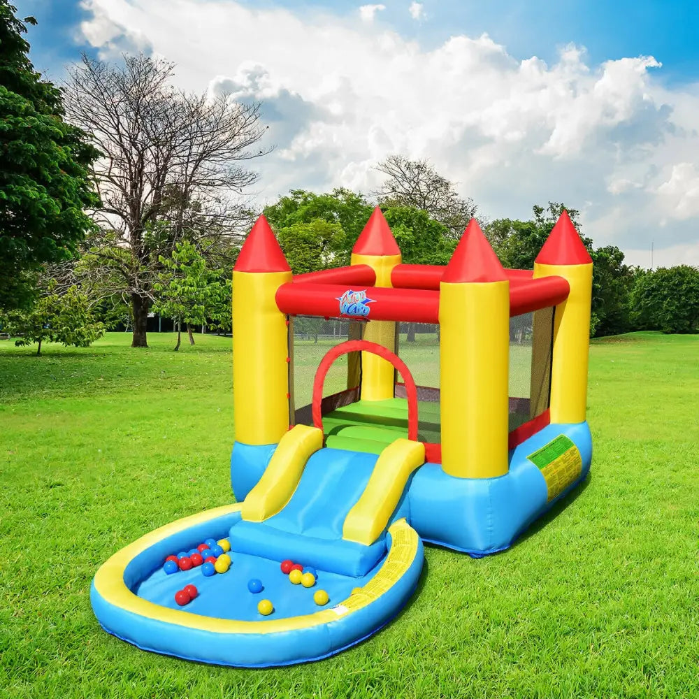 Inflatable Kids Slide Bounce House with 580w Blower - Bounce House