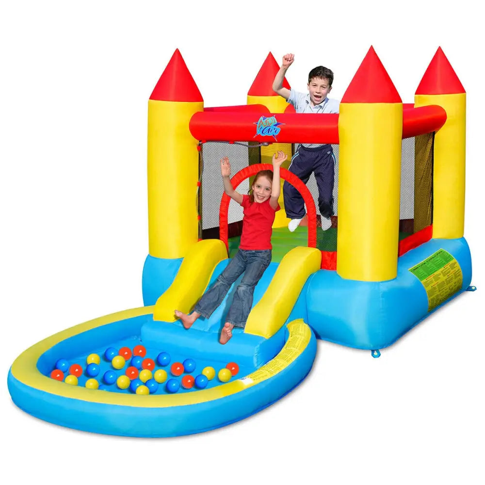 Inflatable Kids Slide Bounce House with 580w Blower - Bounce House