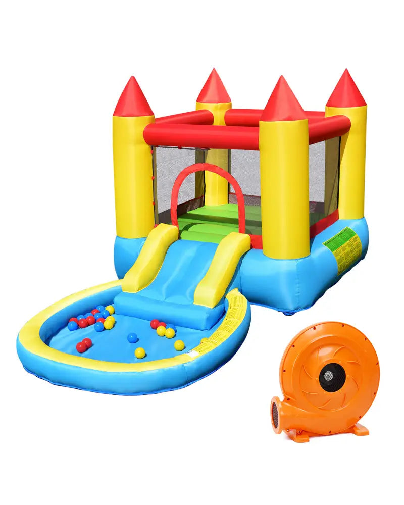 Inflatable Kids Slide Bounce House with 580w Blower - Bounce House