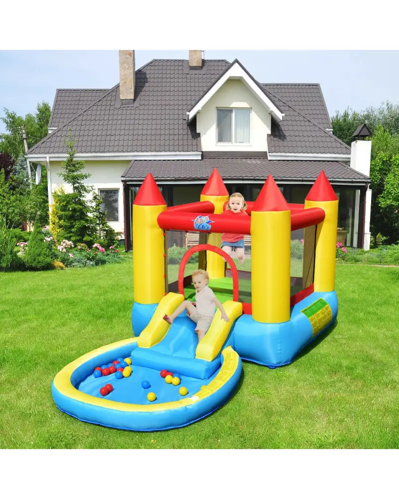 Inflatable Kids Slide Bounce House with 580w Blower - Bounce House