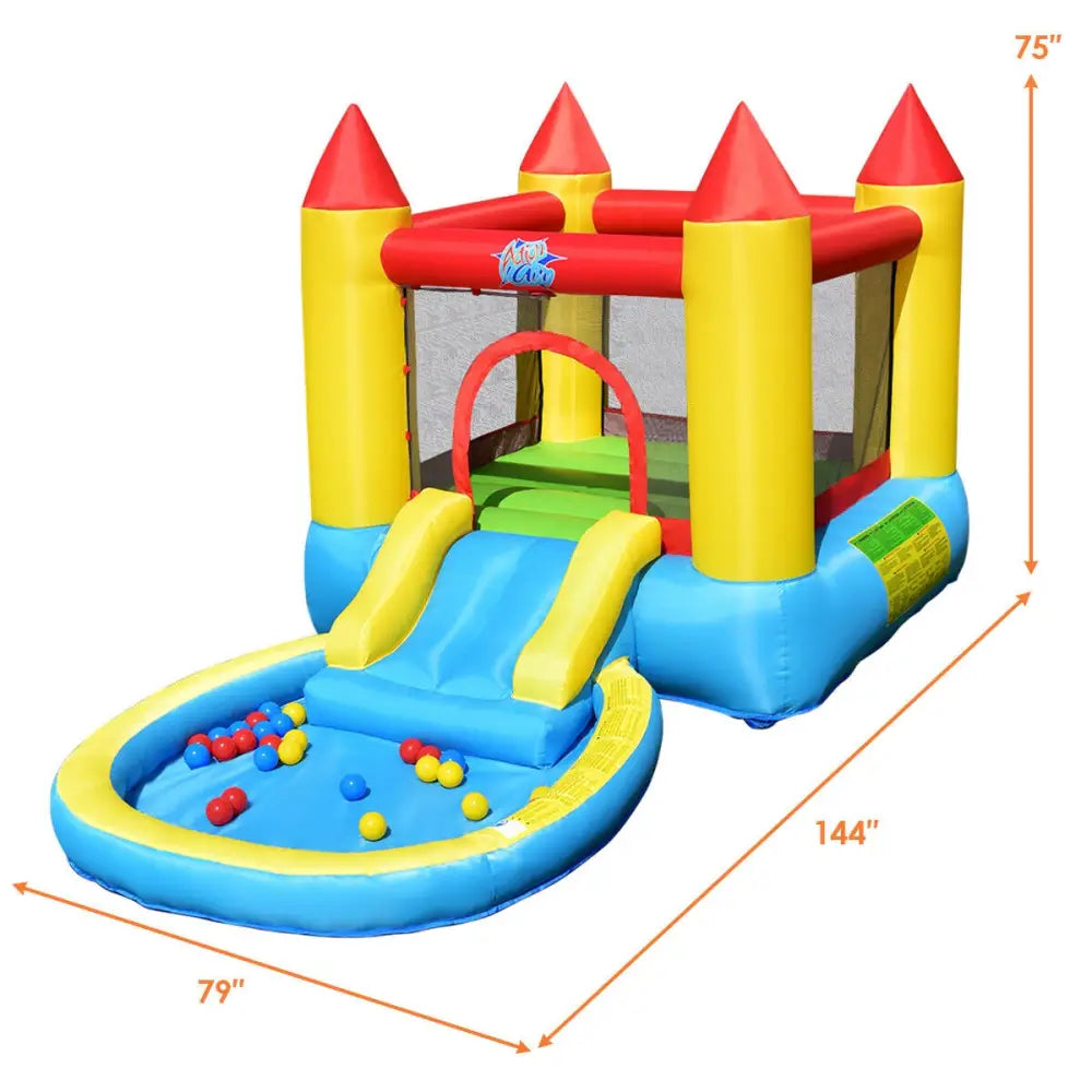 Inflatable Kids Slide Bounce House with 580w Blower - Bounce House