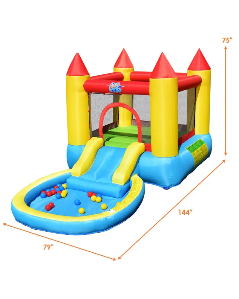 Inflatable Kids Slide Bounce House with 580w Blower - Bounce House