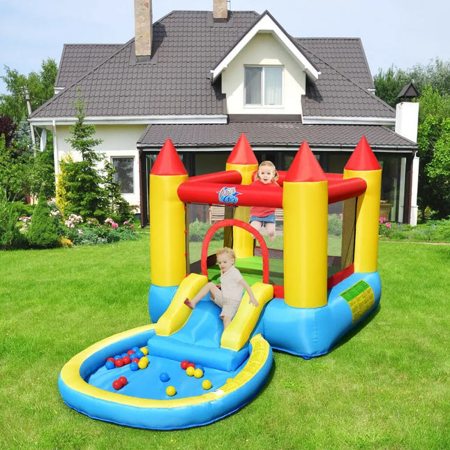 Inflatable Kids Slide Bounce House with 580w Blower - Bounce House