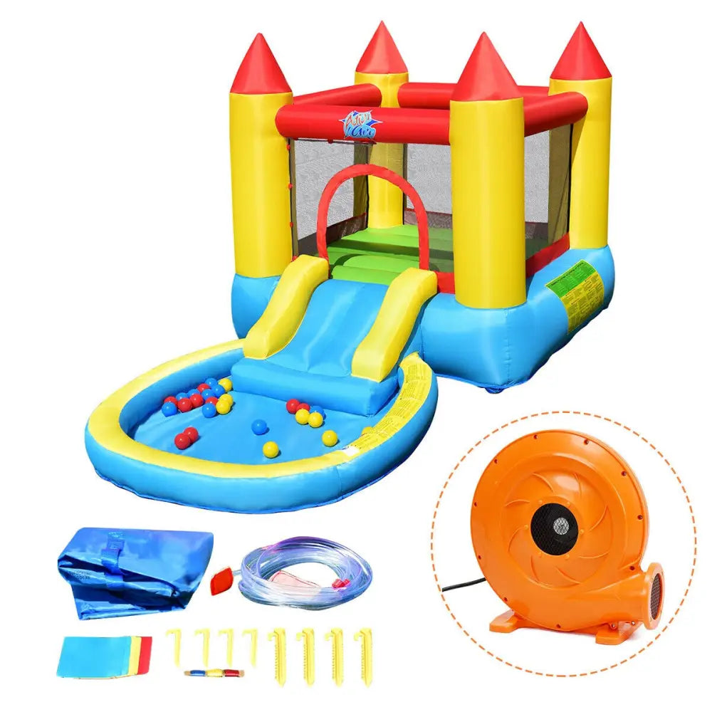 Inflatable Kids Slide Bounce House with 580w Blower - Bounce House
