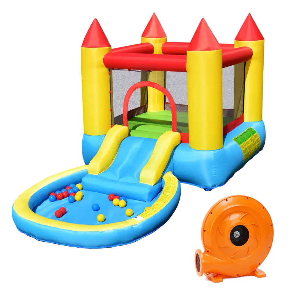 Inflatable Kids Slide Bounce House with 580w Blower - Bounce House