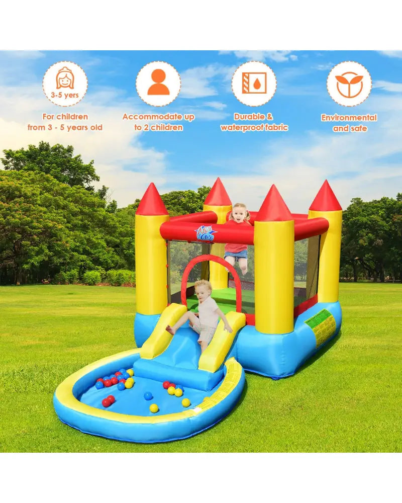 Inflatable Kids Slide Bounce House with 580w Blower - Bounce House