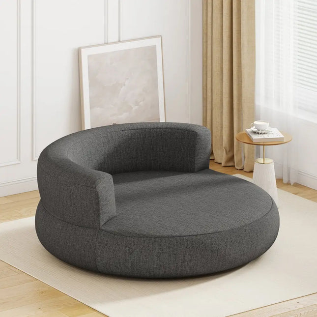 Inflatable Lounger Air Sofa with Detachable Cover-Gray - Gray - Camping Furniture
