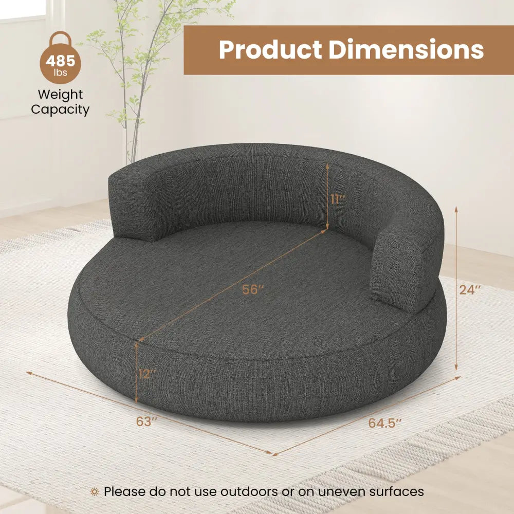 Inflatable Lounger Air Sofa with Detachable Cover-Gray - Gray - Camping Furniture