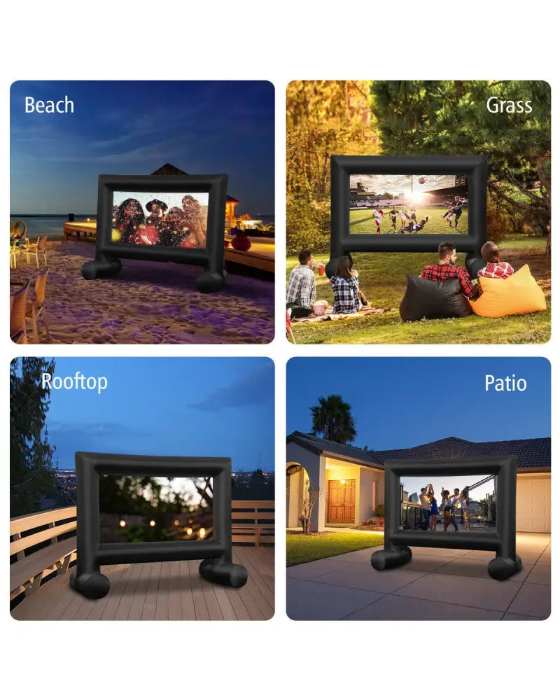 Inflatable Outdoor Movie Projector Screen with Blower-14’ - Game Room