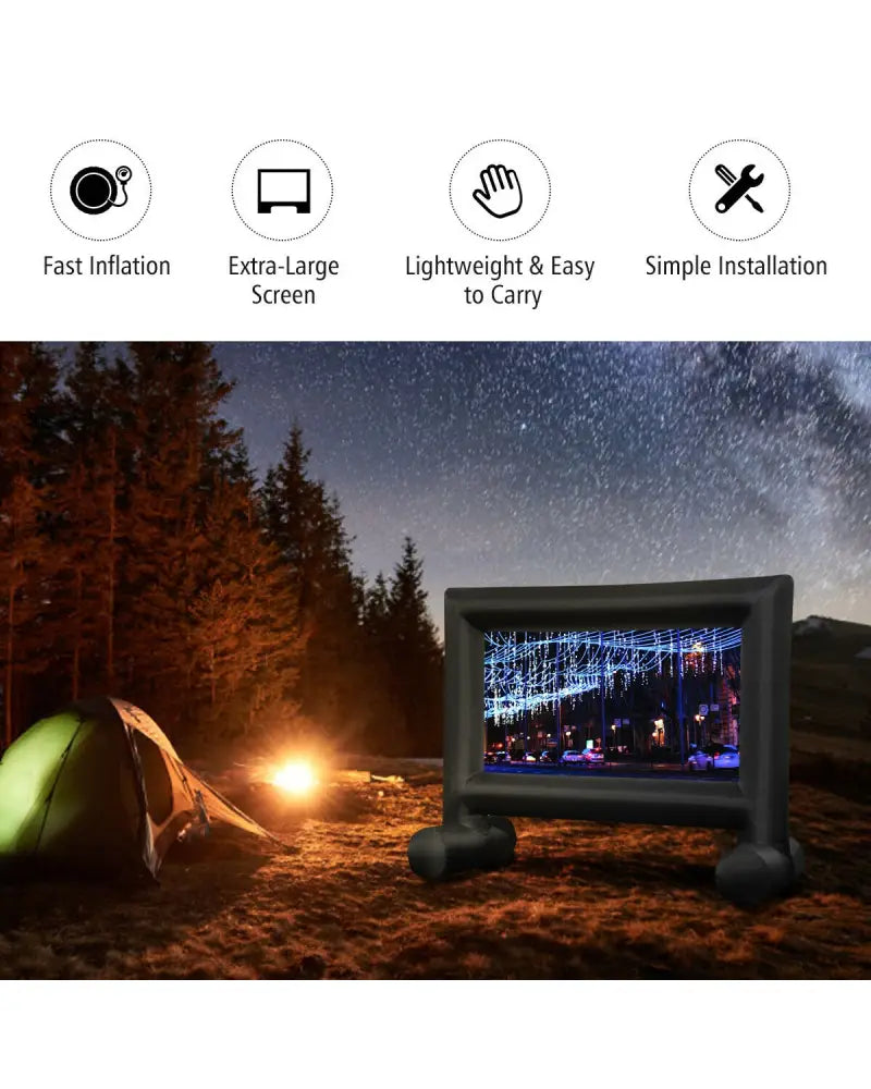 Inflatable Outdoor Movie Projector Screen with Blower-14’ - Game Room