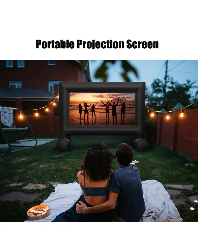 Inflatable Outdoor Movie Projector Screen with Blower-14’ - Game Room