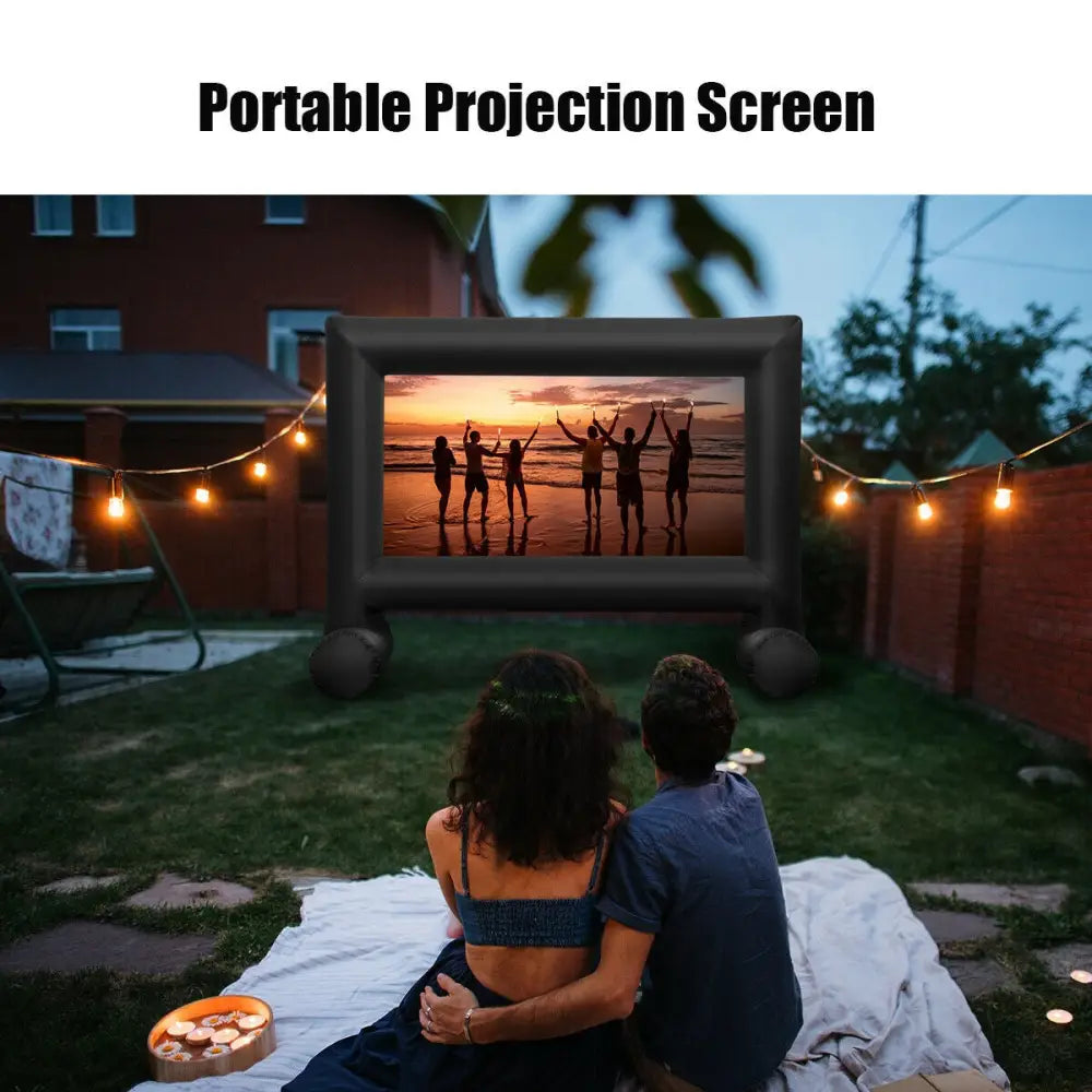 Inflatable Outdoor Movie Projector Screen with Blower-14’ - Game Room