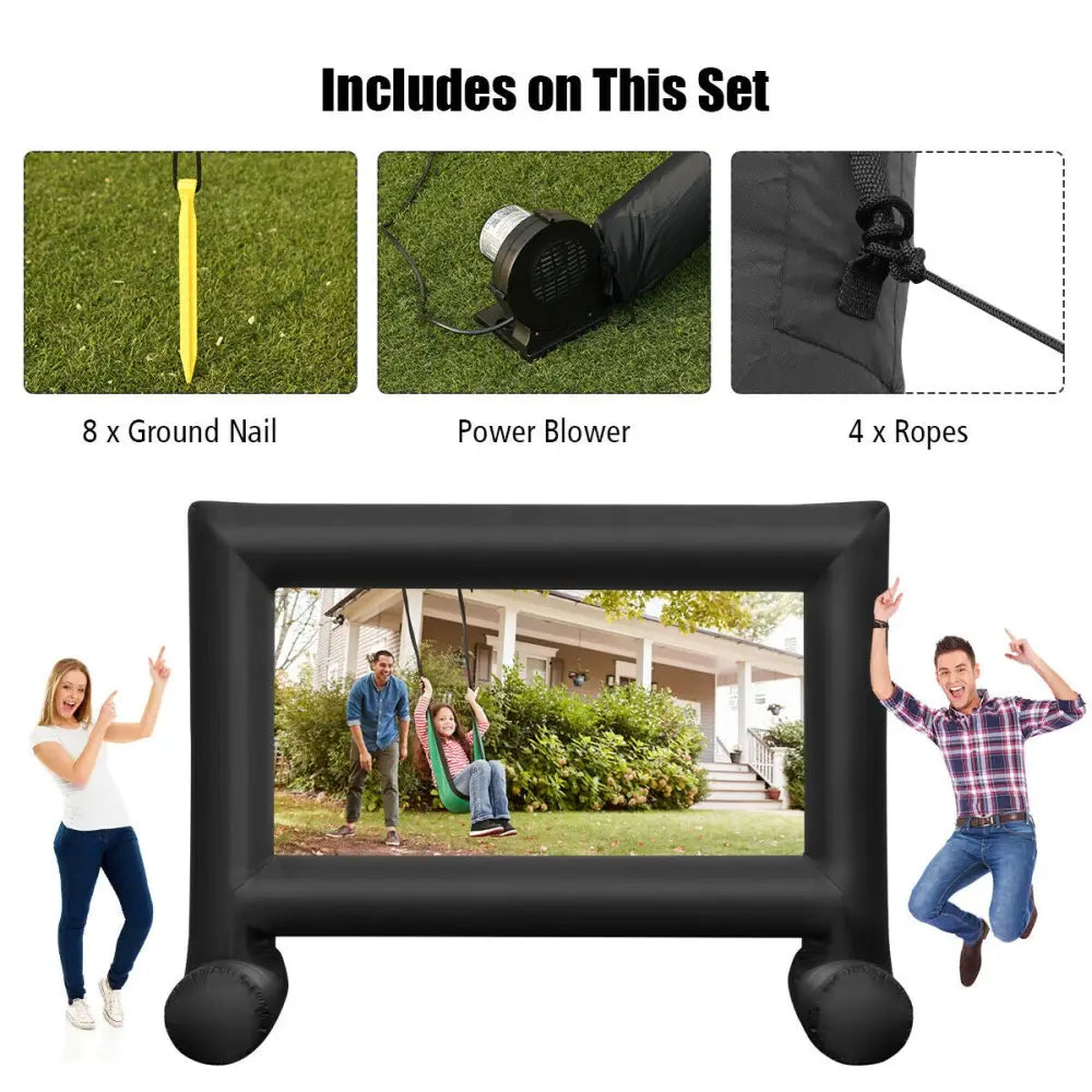 Inflatable Outdoor Movie Projector Screen with Blower-14’ - Game Room