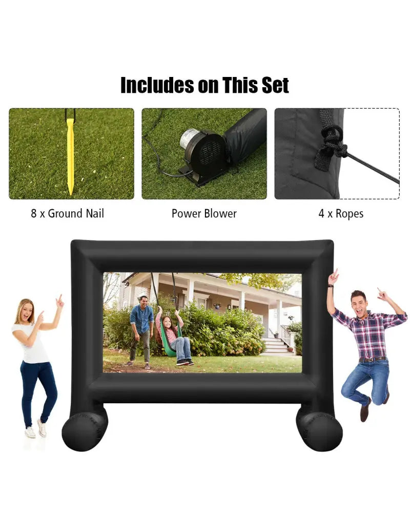 Inflatable Outdoor Movie Projector Screen with Blower-14’ - Game Room