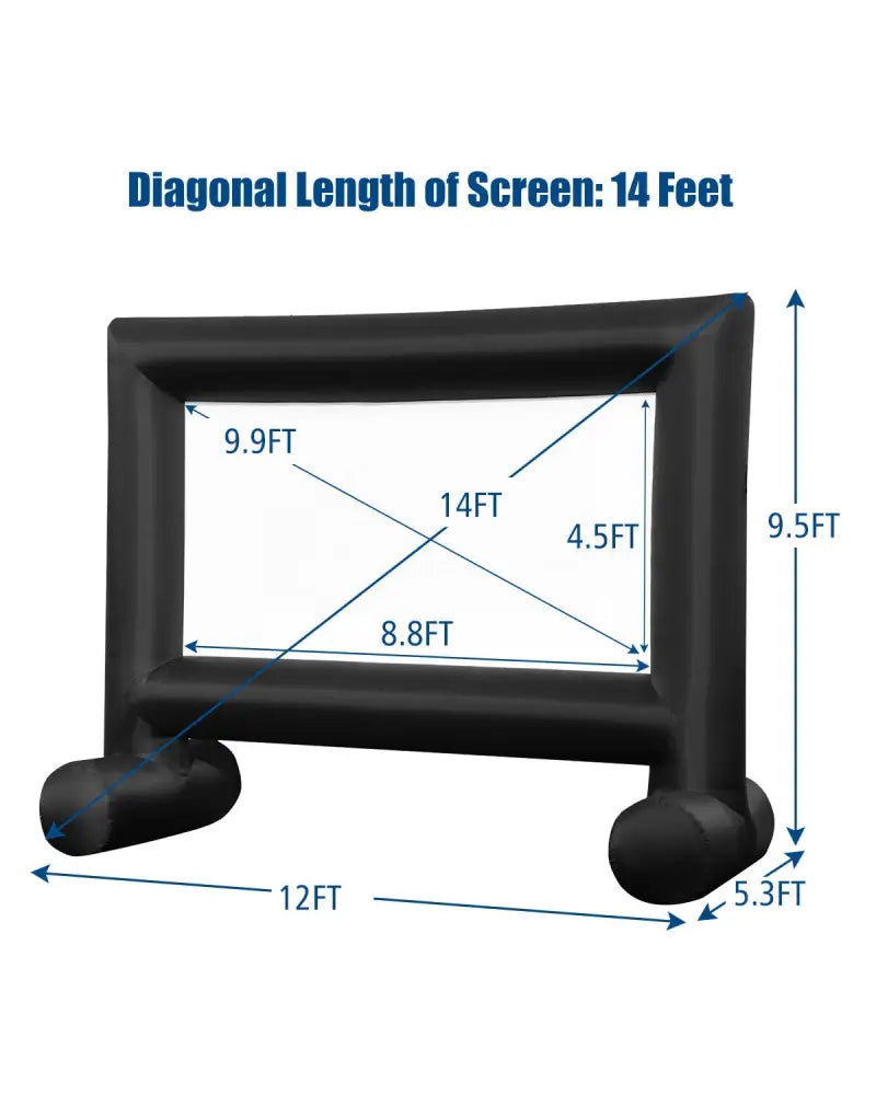 Inflatable Outdoor Movie Projector Screen with Blower-14’ - Game Room