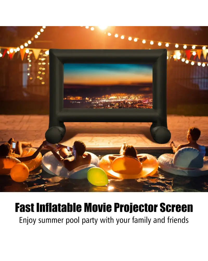 Inflatable Outdoor Movie Projector Screen with Blower-14’ - Game Room