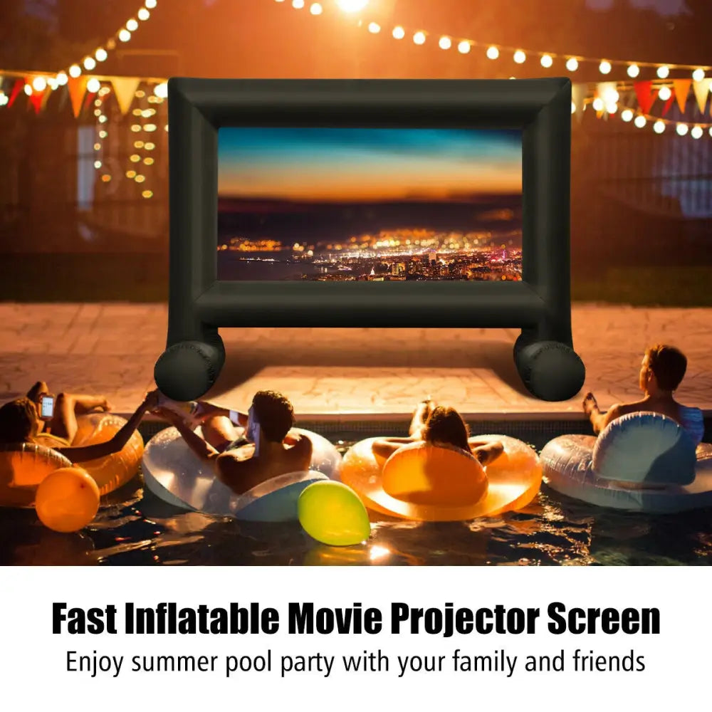 Inflatable Outdoor Movie Projector Screen with Blower-14’ - Game Room