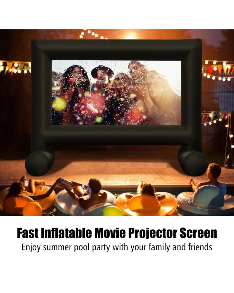 Inflatable Outdoor Movie Projector Screen with Blower and Carrying Bag-18’ - Game Room