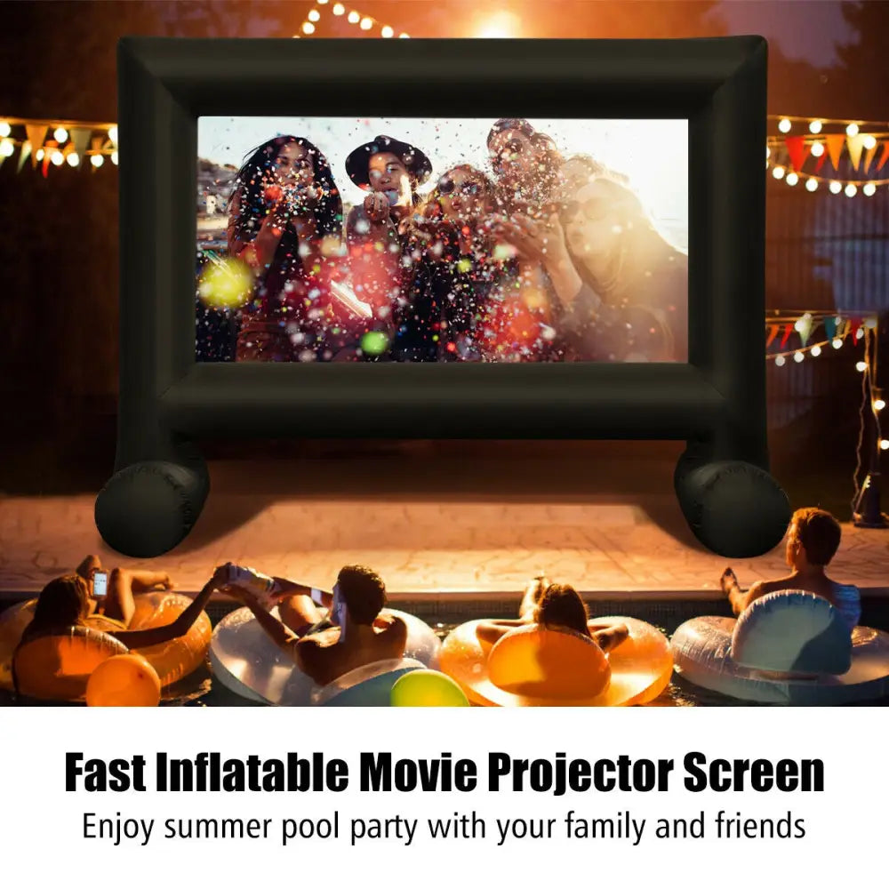 Inflatable Outdoor Movie Projector Screen with Blower and Carrying Bag-18’ - Game Room