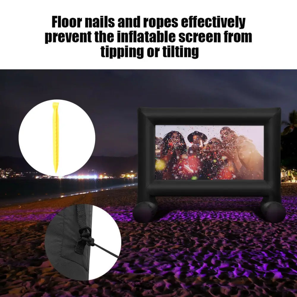 Inflatable Outdoor Movie Projector Screen with Blower and Carrying Bag-18’ - Game Room