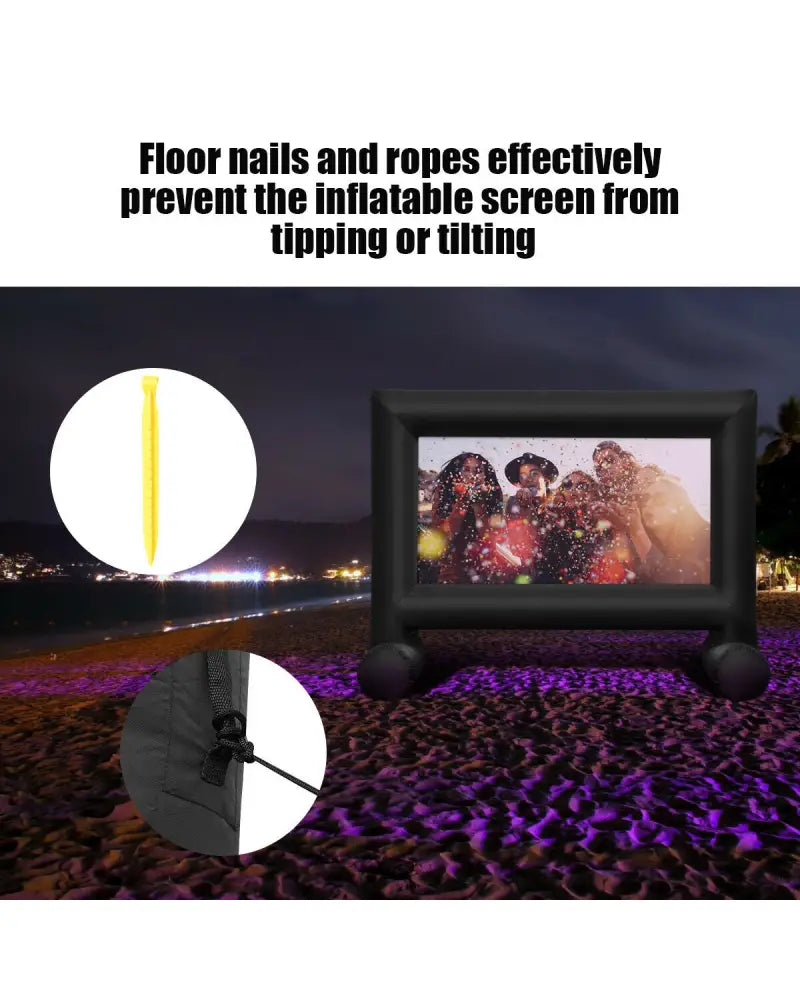 Inflatable Outdoor Movie Projector Screen with Blower and Carrying Bag-18’ - Game Room