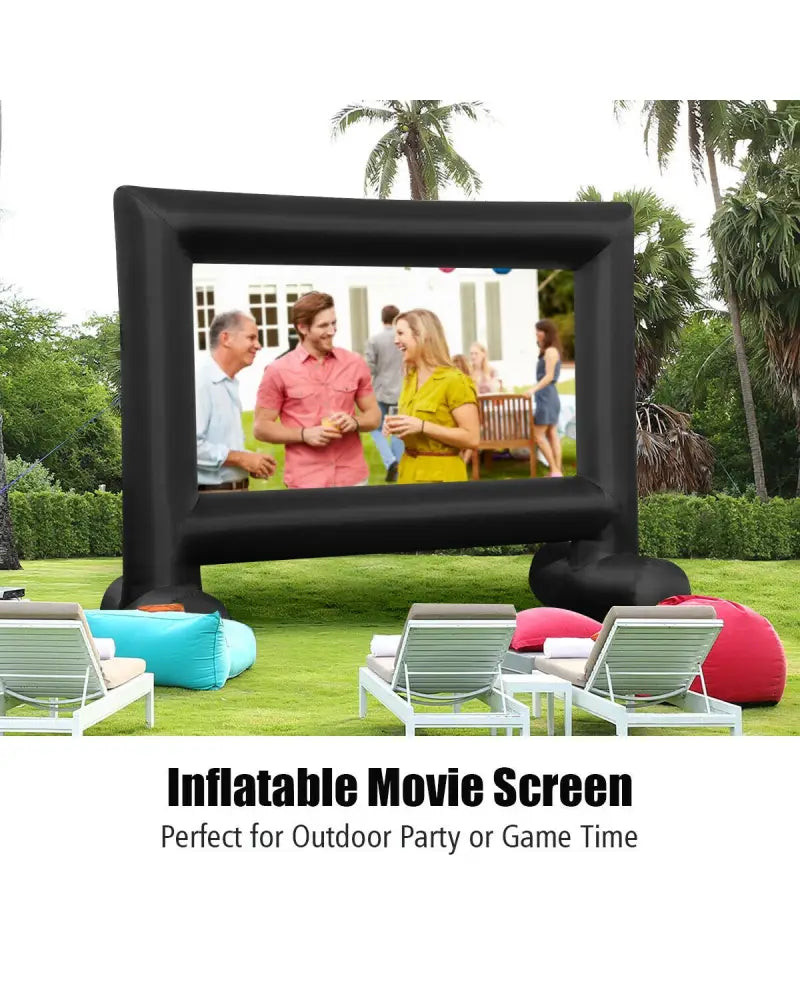 Inflatable Outdoor Movie Projector Screen with Blower and Carrying Bag-18’ - Game Room