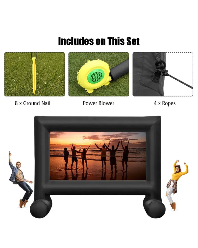 Inflatable Outdoor Movie Projector Screen with Blower and Carrying Bag-18’ - Game Room