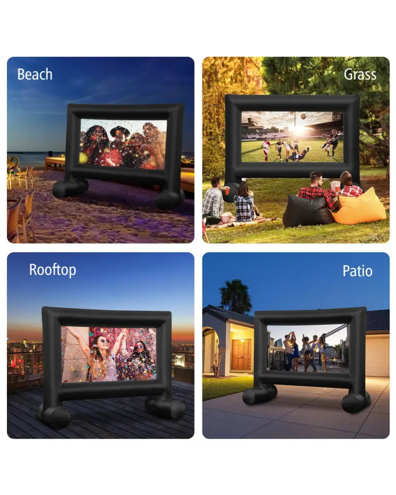 Inflatable Outdoor Movie Projector Screen with Blower and Carrying Bag-18’ - Game Room