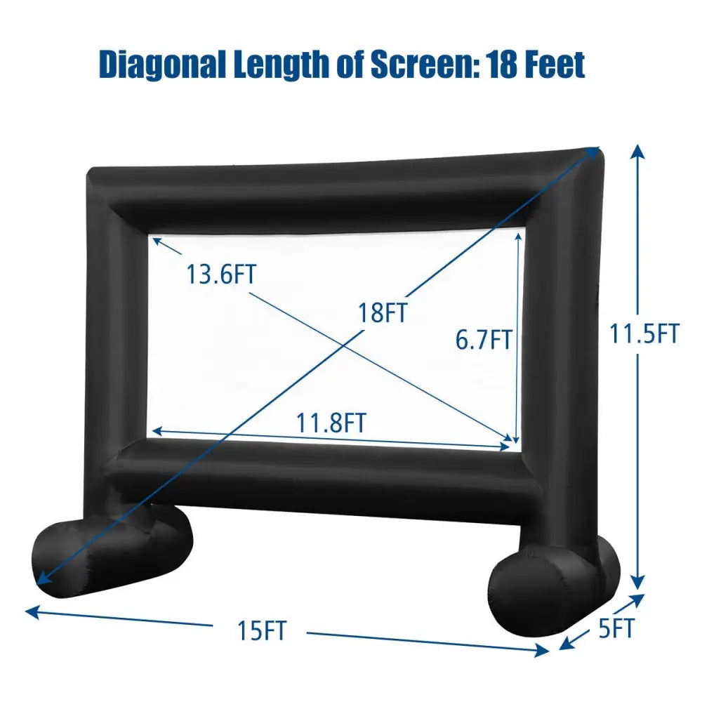 Inflatable Outdoor Movie Projector Screen with Blower and Carrying Bag-18’ - Game Room