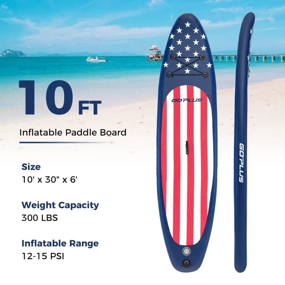Inflatable Paddle Board with Removable Fin and Backpack-A - Surfing