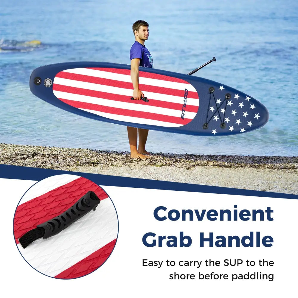 Inflatable Paddle Board with Removable Fin and Backpack-A - Surfing