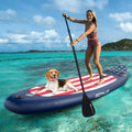 Inflatable Paddle Board with Removable Fin and Backpack-A - Surfing