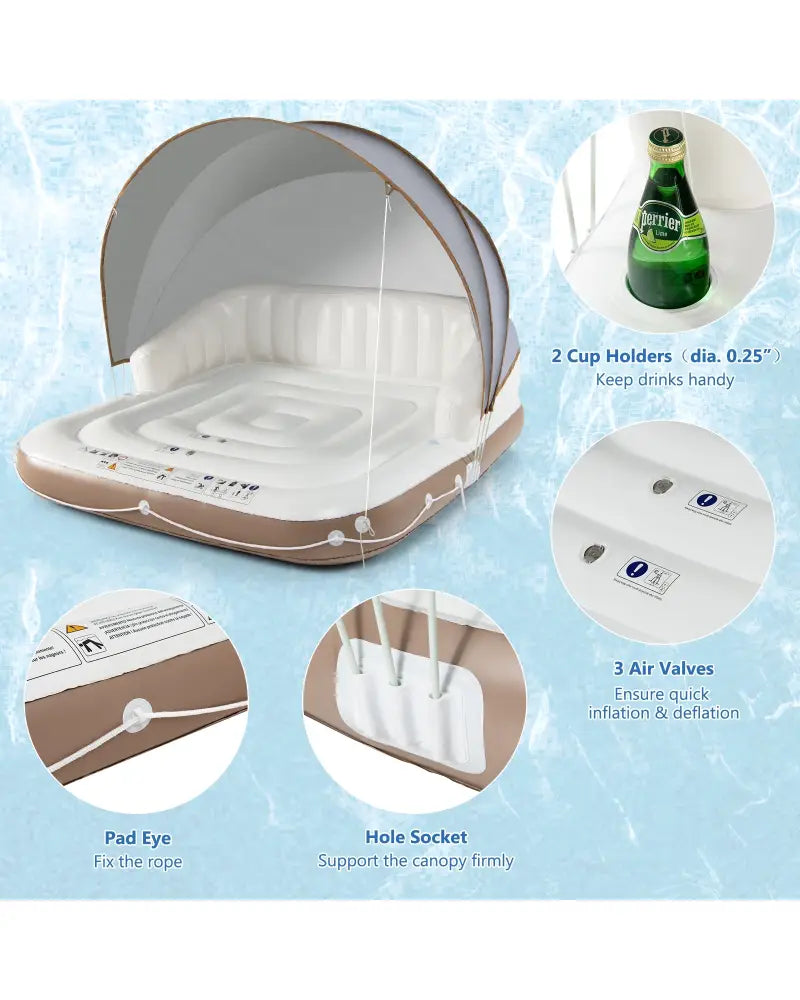 Inflatable Pool Float Lounge Swimming Raft - White - Swimming