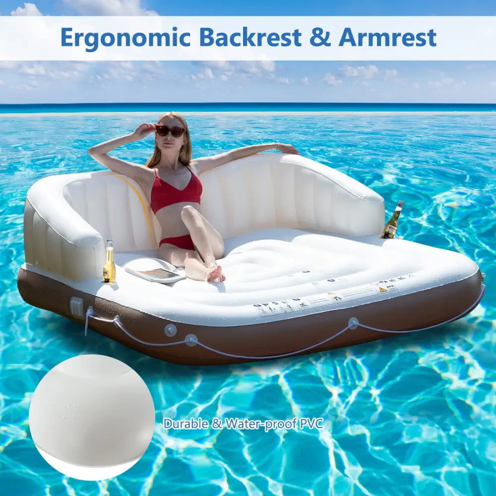 Inflatable Pool Float Lounge Swimming Raft - White - Swimming