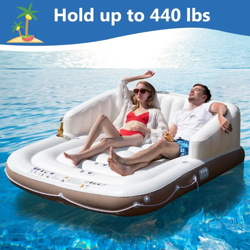 Inflatable Pool Float Lounge Swimming Raft - White - Swimming