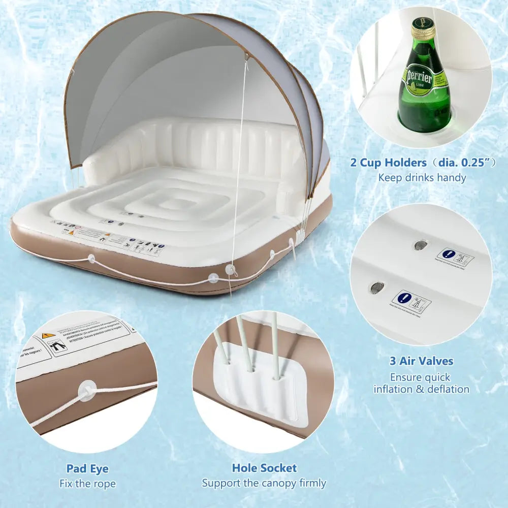 Inflatable Pool Float Lounge Swimming Raft - White - Swimming
