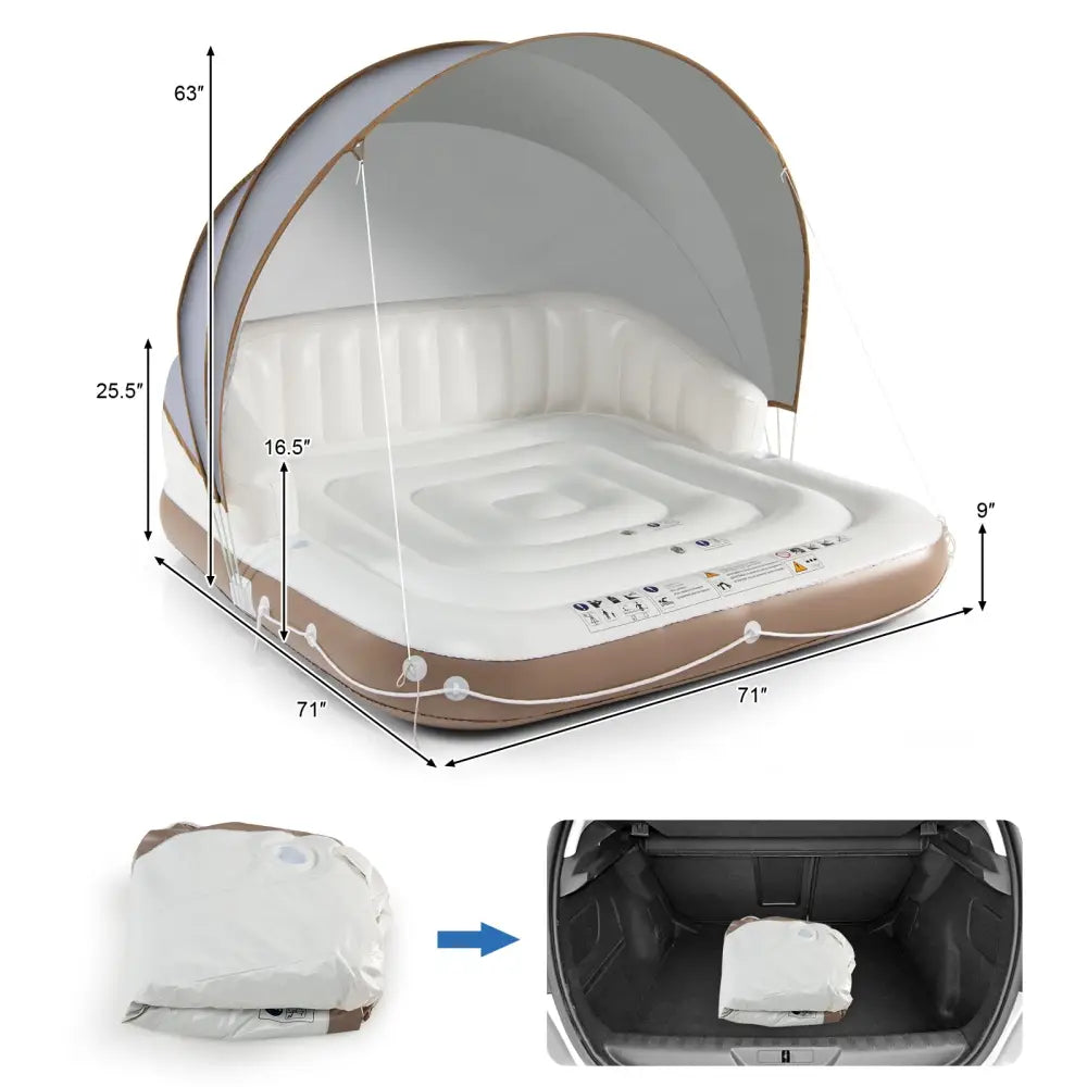 Inflatable Pool Float Lounge Swimming Raft - White - Swimming