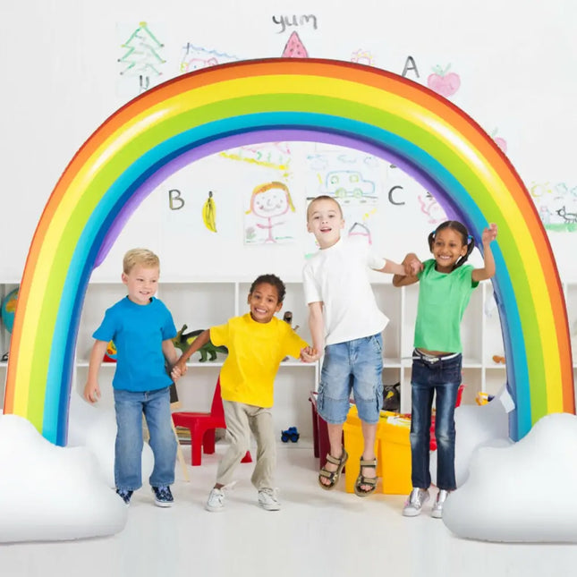 Inflatable Rainbow Sprinkler Backyard Games Outside Water Toy Yard - Multicolor - Lawn Games